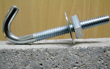 Gancho de canal hojalata UNC #1/4-20x2" zinc 100U