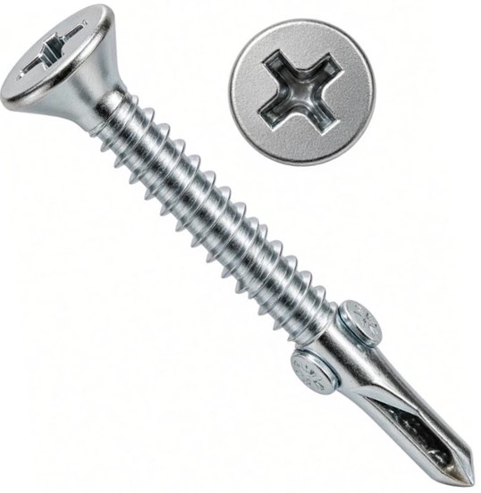 Autoperforante cbz/plana c/alas #8-18 1.5/8" broca zinc