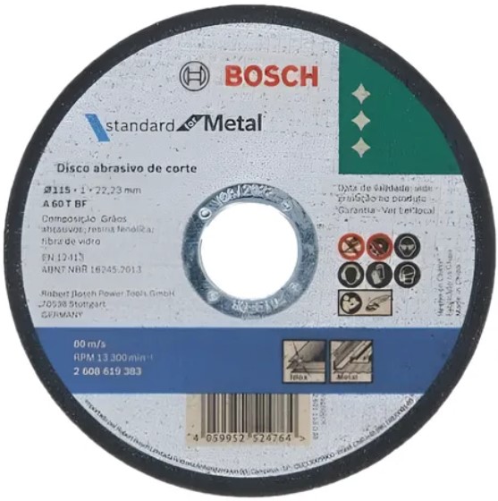Disco corte inox 4.5" 1MM