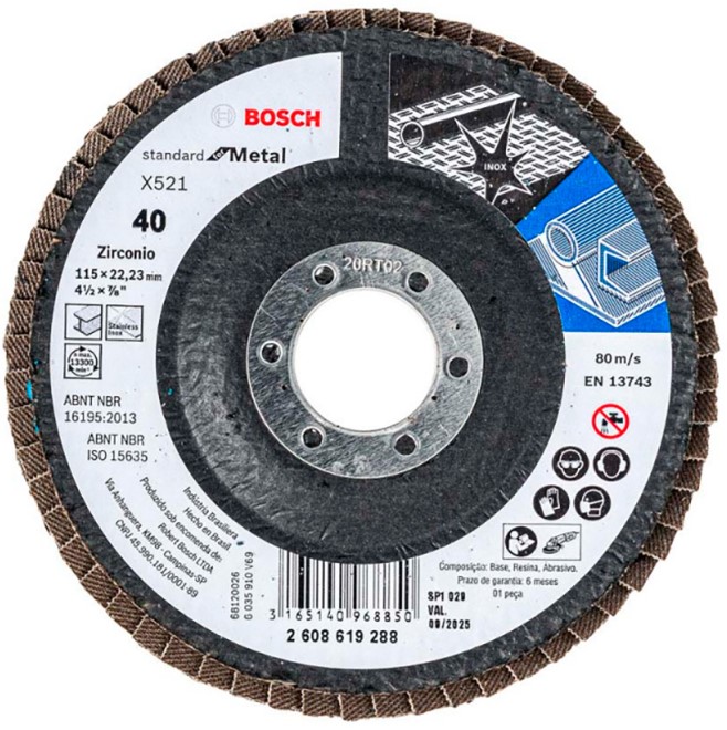 Disco traslapado acero 4.5" BOSCH