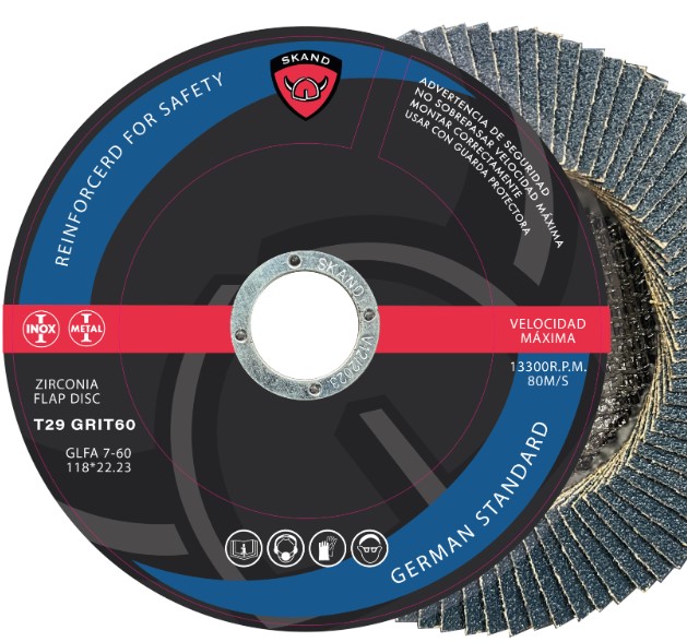 Disco traslapado acero 7" G60 zirconio