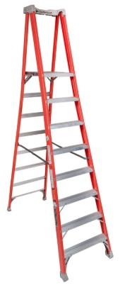 Escalera f/vidrio tijera plataforma 8 peldaños