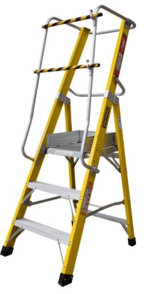 Escalera de plataforma f/vidrio 3 peldaños 150KG