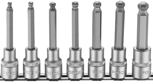 Jgo. dado poligonal largo (mm) 1/2"s allen 5-12 mm. 7 pzas. l/bola (4076)