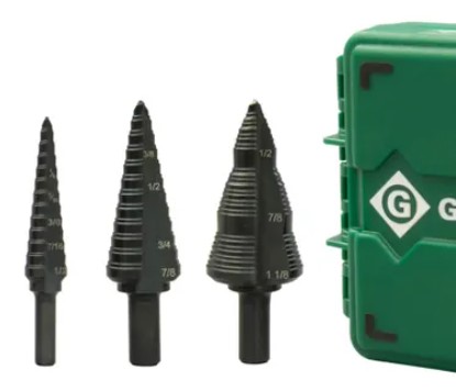 Juego brocas escalonadas 1/2-7/8 y 1.1/8 3 pzas. greenlee