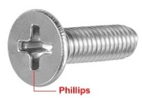 Perno cocina plana phillips 1/4-22X1.25