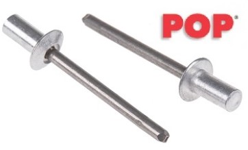 Remache pop cerrado duralum/acero 4.0MM 9.6MM 100